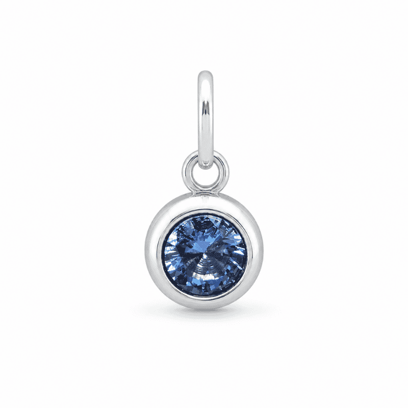 Les Paulinas, charm pierre de naissance décembre argenté en acier inoxydable Charm pierre de naissance décembre argenté en acier inoxydable avec pierre bleu turquoise, pour bijou personnalisable Les Paulinas