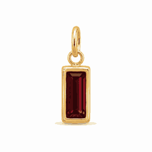 Charm pierre de naissance janvier doré en acier inoxydable avec pierre rouge, pour bijou personnalisable Les Paulinas