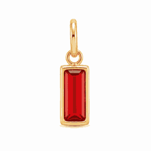 Charm pierre de naissance juillet doré en acier inoxydable avec pierre rouge, pour bijou personnalisable Les Paulinas