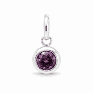 Charm pierre de naissance juin argenté en acier inoxydable avec pierre nacrée, pour bijou personnalisable Les Paulinas