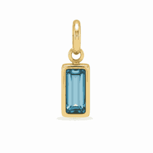 Charm pierre de naissance mars doré en acier inoxydable avec pierre bleu clair, pour bijou personnalisable Les Paulinas