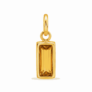 Charm pierre de naissance novembre doré en acier inoxydable avec pierre jaune doré, pour bijou personnalisable Les Paulinas