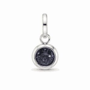 Charm pierre de naissance septembre argenté en acier inoxydable avec pierre bleu foncé, pour bijou personnalisable Les Paulinas
