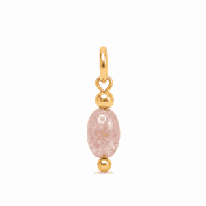 Charm pierre rose quartz rose doré en acier inoxydable pour bijou personnalisable Les Paulinas