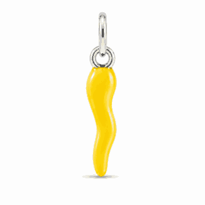 Charm piment jaune argenté en acier inoxydable pour bijou personnalisable Les Paulinas
