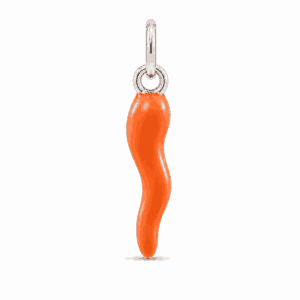 Charm piment orange argenté en acier inoxydable pour bijou personnalisable Les Paulinas