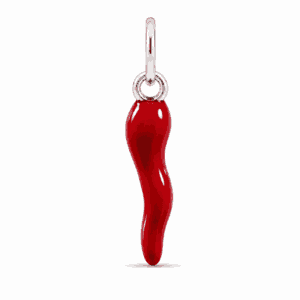 Charm piment rouge argenté en acier inoxydable pour bijou personnalisable Les Paulinas