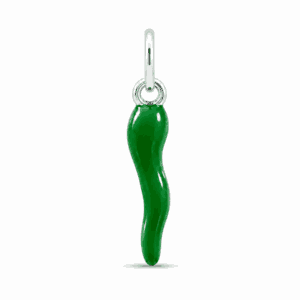Charm piment vert argenté en acier inoxydable pour bijou personnalisable Les Paulinas