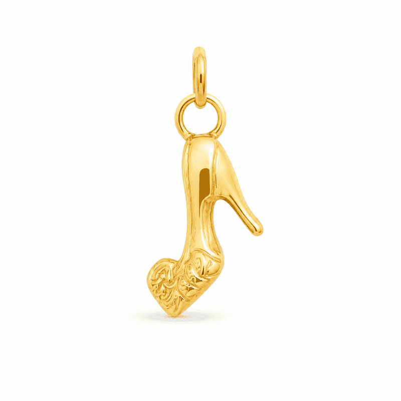 Les Paulinas, charm talon doré en acier inoxydable Charm talon doré en acier inoxydable pour bijou personnalisable Les Paulinas