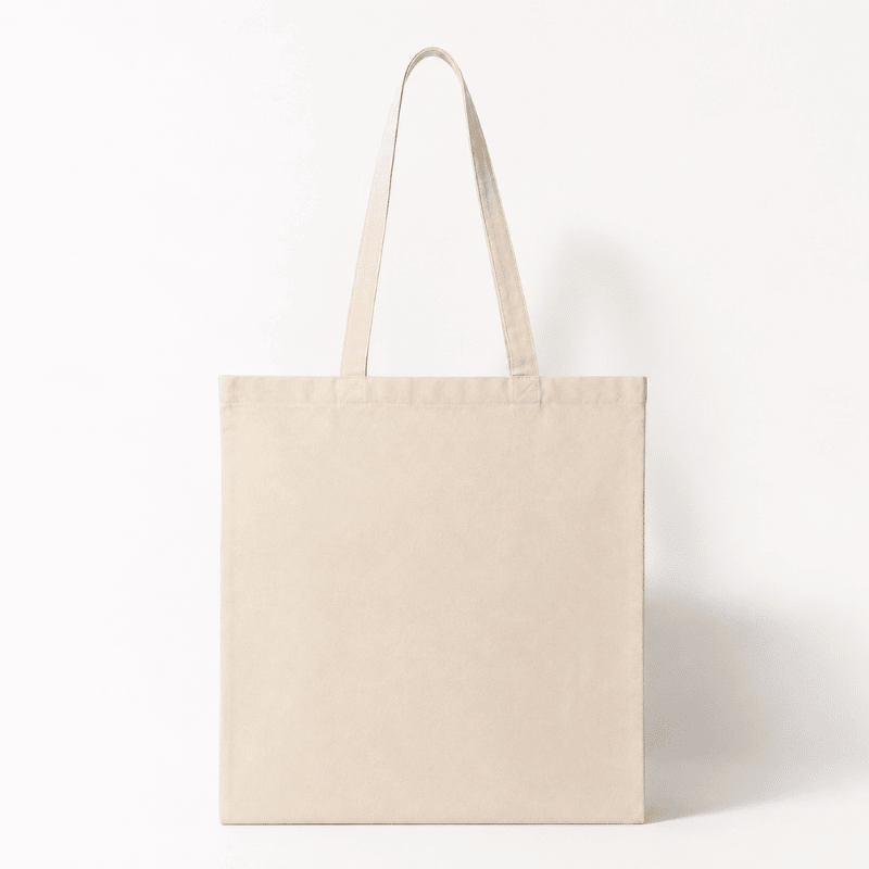 Les Paulinas, dos du tote bag beige en coton Vue arrière du tote bag beige Les Paulinas en coton, sac en toile uni avec finitions soignées