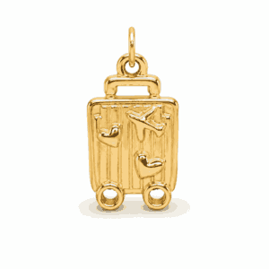 Charm valise doré en acier inoxydable pour bijou personnalisable Les Paulinas.