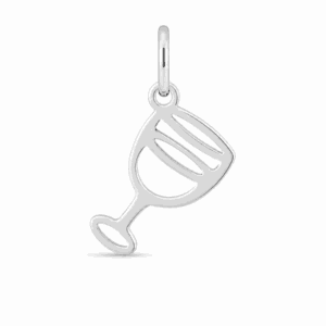 Charm verre de vin argenté en acier inoxydable pour bijou personnalisable Les Paulinas
