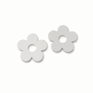 Charm fleur argenté à cinq pétales en acier inoxydable pour personnaliser les créoles Les Paulinas